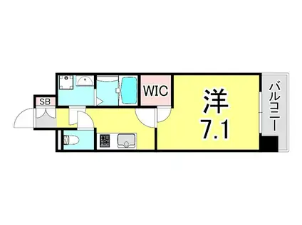 ワールドアイ神戸ハーバーランド(1K/3階)の間取り写真