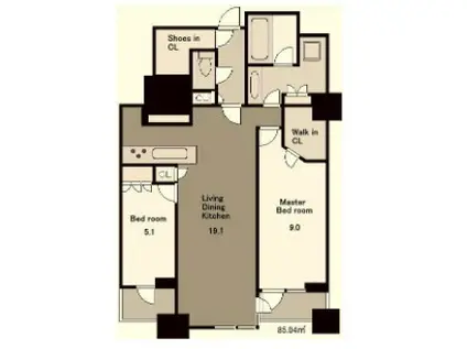 三田ガーデンヒルズ イーストヒル(2LDK/2階)の間取り写真