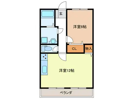 メゾンフィールド T(1LDK/2階)の間取り写真