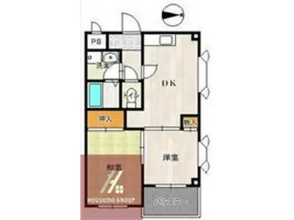 レクシア上新庄(2DK/2階)の間取り写真