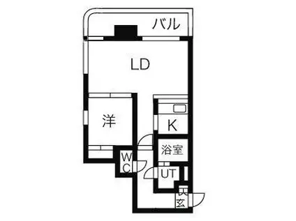 レガートタワー月寒中央(1LDK/12階)の間取り写真