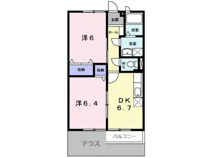 センチュリ-21B(2DK/1階)の間取り写真
