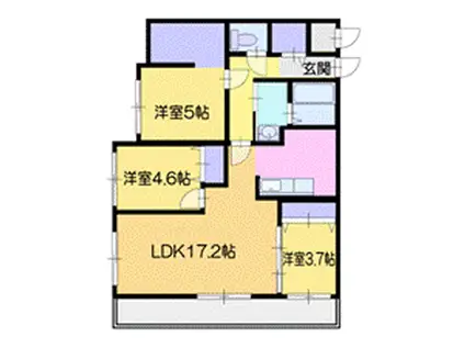 パインハート本通16(3LDK/2階)の間取り写真