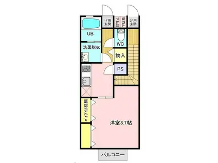 エステート五(1K/1階)の間取り写真