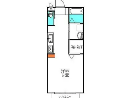 ラ・フォンテ MOCHA(ワンルーム/2階)の間取り写真