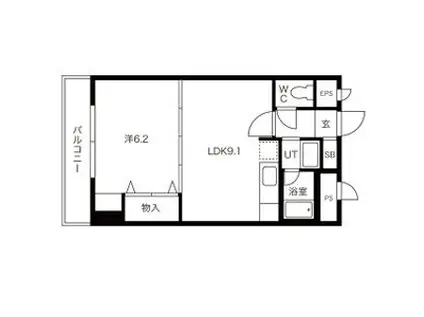 ハーモニー16(1LDK/4階)の間取り写真