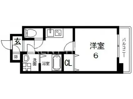 グランシス高井田(1K/11階)の間取り写真