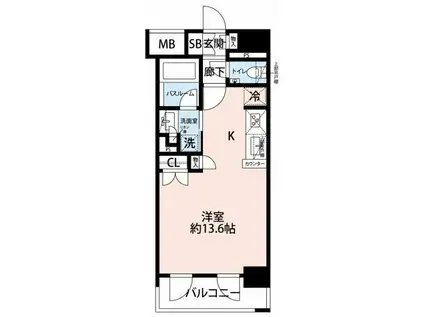 オープンレジデンシア代々木(ワンルーム/8階)の間取り写真