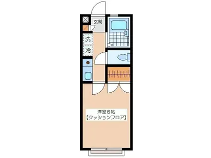 ラ・フルール(1K/1階)の間取り写真