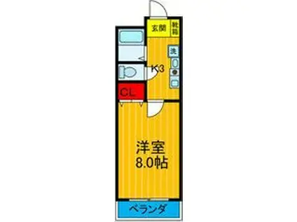 アネシス(1K/4階)の間取り写真