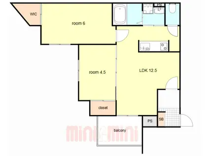 パロス大観町アルデア(2LDK/1階)の間取り写真