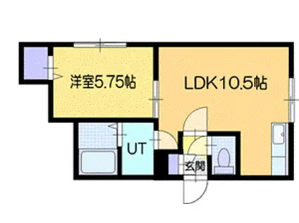 ラヴィアンローズ(1LDK/1階)の間取り写真