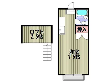 エステートピア汐之宮(ワンルーム/2階)の間取り写真