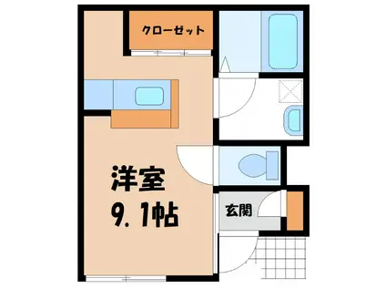 SORA境町(ワンルーム/1階)の間取り写真