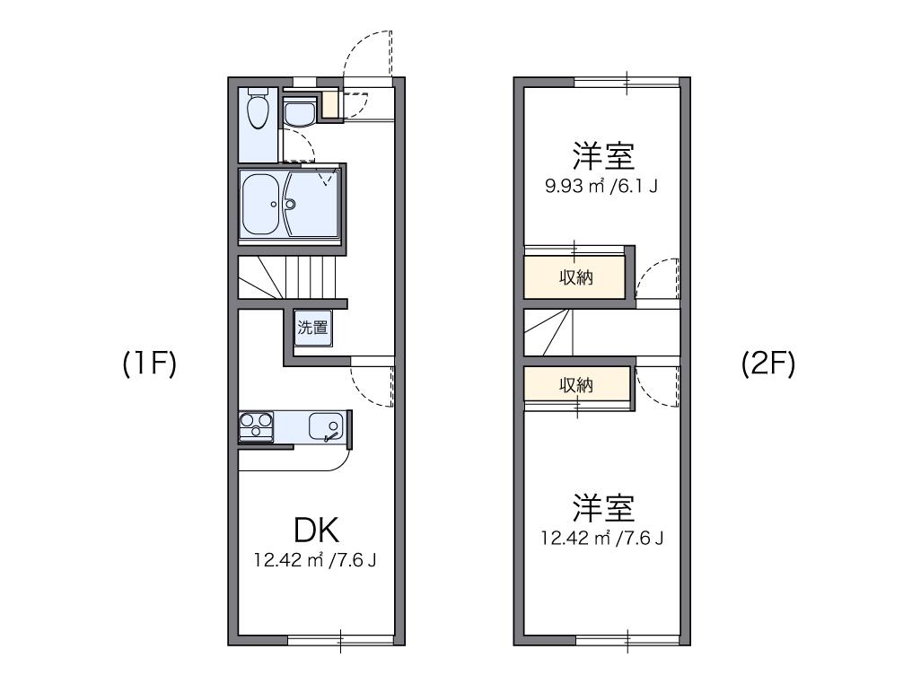 レオパレスシャルマンII(2DK/1階)の間取り写真