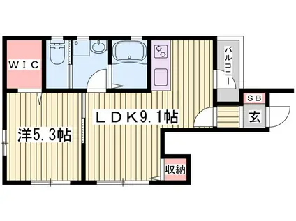 西蒲田ハイツ(1LDK/1階)の間取り写真