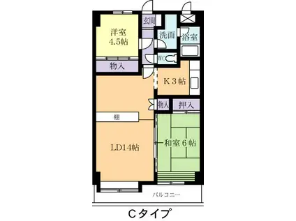 筑波ロイヤルハイツ(2LDK/2階)の間取り写真