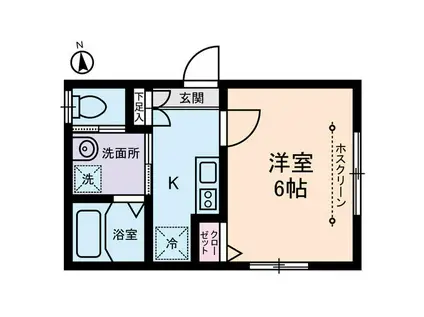 グランドール足立(1K/2階)の間取り写真