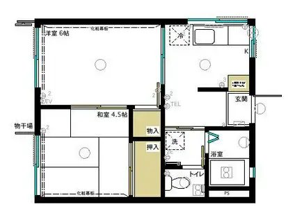 フォーブル上井(2K/1階)の間取り写真