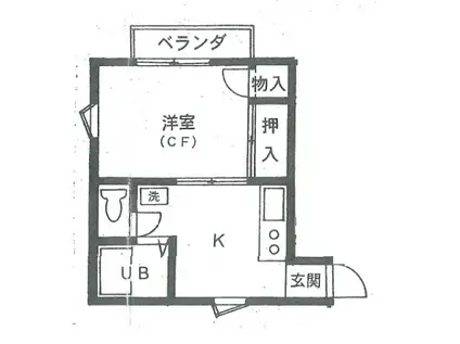 ミッキーパレス(1K/1階)の間取り写真