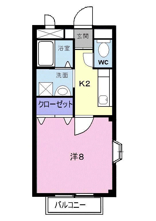 ディメイン小池(1K/1階)の間取り写真