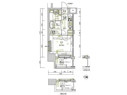 メインステージ両国II(1K/2階)の間取り写真