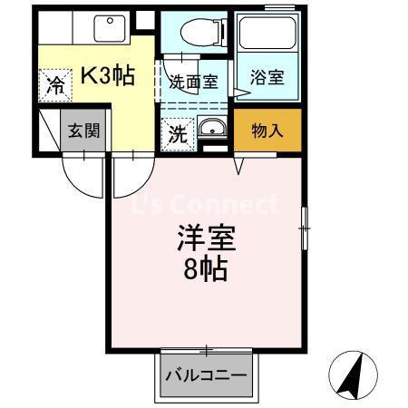 シャトレーライフ(1K/1階)の間取り写真