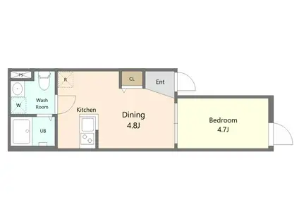 アブリコ川越(1DK/3階)の間取り写真