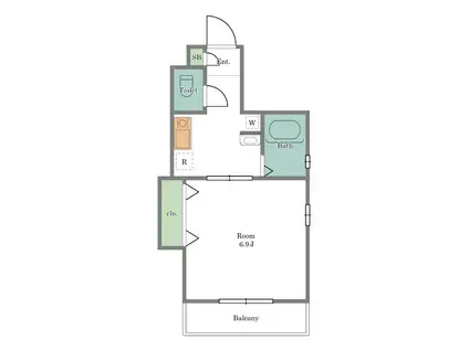 月村マンションNO22(1K/3階)の間取り写真