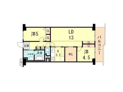 サンマンション塚口第3(2LDK/4階)の間取り写真