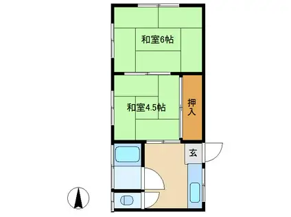第一銀栄マンション(2DK/3階)の間取り写真
