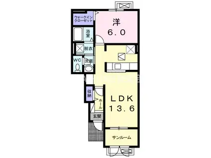 メゾン パストラルII(1LDK/1階)の間取り写真