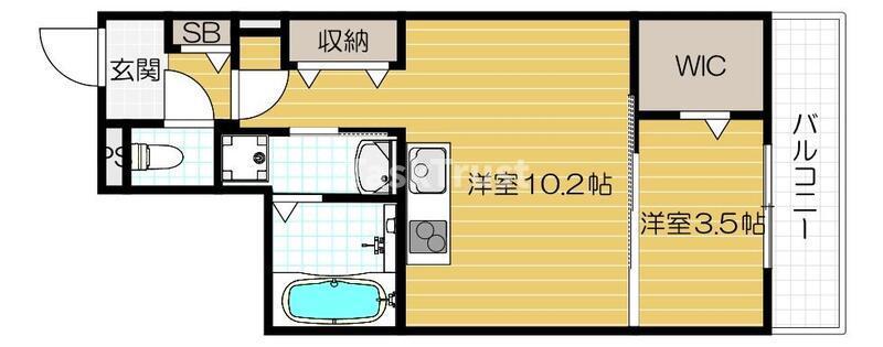 CASA BRANCHE(1LDK/1階)の間取り写真