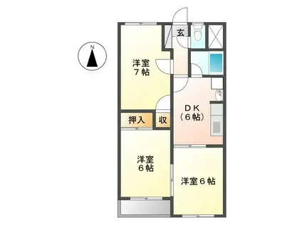 メゾン・ド・ファミール(3DK/2階)の間取り写真