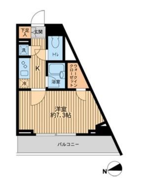 HF早稲田レジデンス(1K/1階)の間取り写真