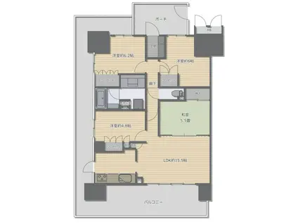 グランマークス久宝寺(4LDK/11階)の間取り写真