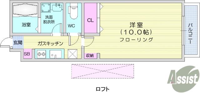 アルハンブラ(1K/2階)の間取り写真