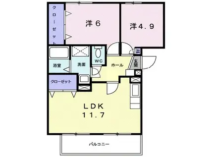 メナージュ杉戸(2LDK/3階)の間取り写真