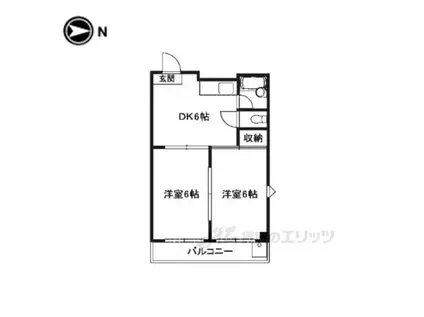 ナナハメゾン城南宮(2DK/3階)の間取り写真