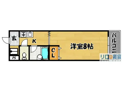 パークサイドアベリア(1K/3階)の間取り写真