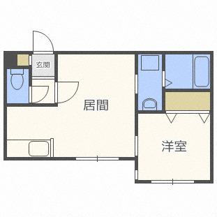 アール栄通(1LDK/4階)の間取り写真