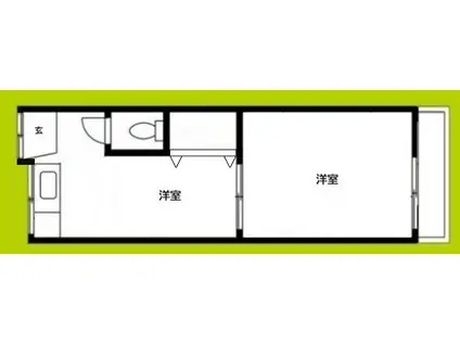 ツモリテン(1K/1階)の間取り写真