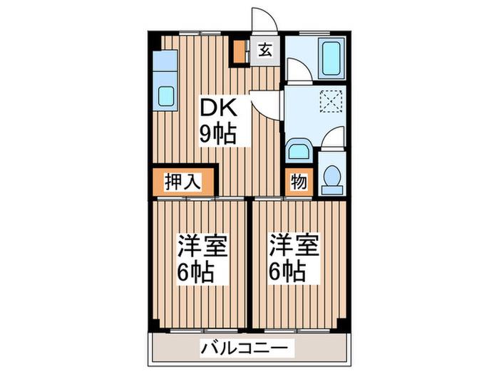 中野マンション(2DK/3階)の間取り写真