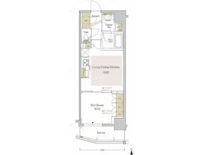 アーバネックス銀座東III(1LDK/10階)の間取り写真