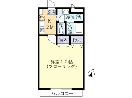 TOS天久保(1K/2階)の間取り写真