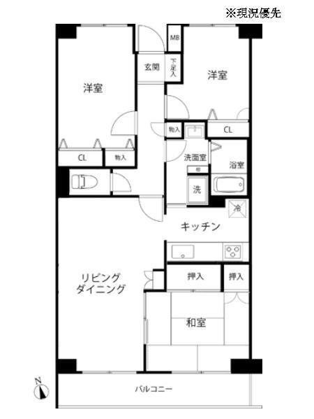 TS GARDEN横浜岸根公園(3LDK/1階)の間取り写真