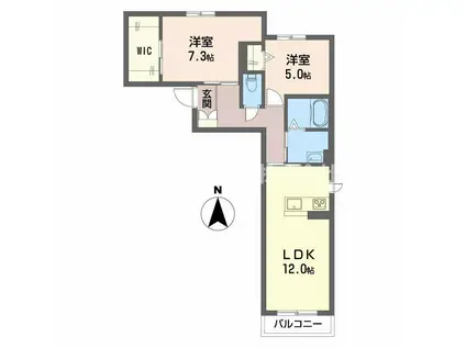 グリナージュ郷之山 III(2LDK/2階)の間取り写真