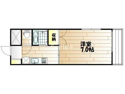 ヴェルサスライム(1K/3階)の間取り写真