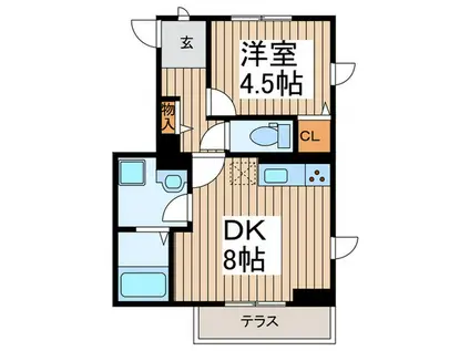 D-ROOMともえ(1DK/1階)の間取り写真