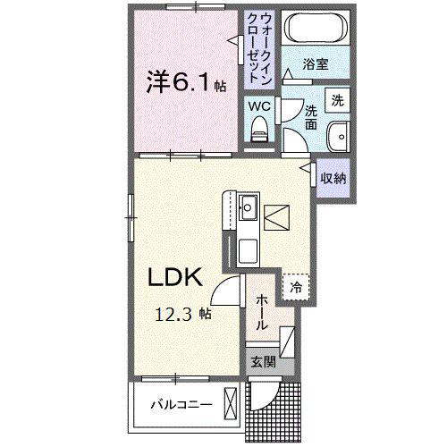 グリーン ローリエ(1LDK/1階)の間取り写真